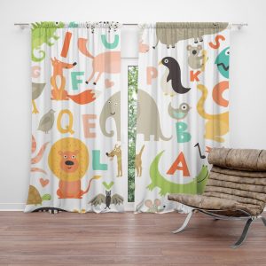 Zatemňovací závěs Zoo abeceda: 2ks 140x250cm