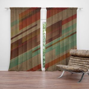 Zatemňovací závěs Hnědá abstrakce: 2ks 140x250cm