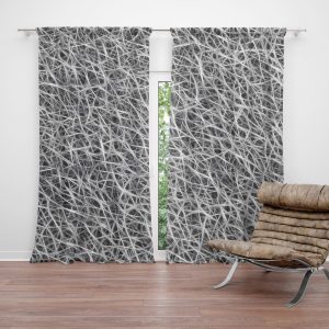 Zatemňovací závěs Bílá vlákna: 2ks 140x250cm