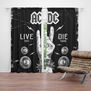 Zatemňovací závěs ACDC Live fast,  die young: 2ks 140x250cm