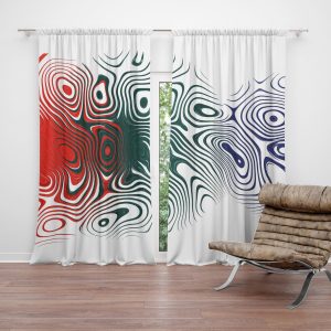Zatemňovací závěs Dvoubarevná abstrakce: 2ks 140x250cm
