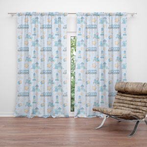 Zatemňovací závěs Stavebnice a vláčky: 2ks 140x250cm