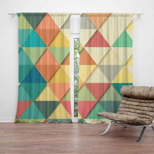 Zatemňovací závěs Trojúhelníky: 2ks 140x250cm