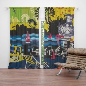 Zatemňovací závěs Malba: 2ks 140x250cm