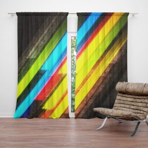 Zatemňovací závěs Pruhová abstrakce: 2ks 140x250cm