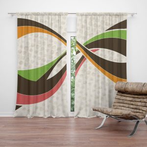 Zatemňovací závěs Retro abstrakce: 2ks 140x250cm