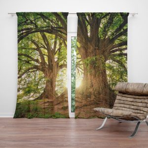 Zatemňovací závěs Stromy: 2ks 140x250cm